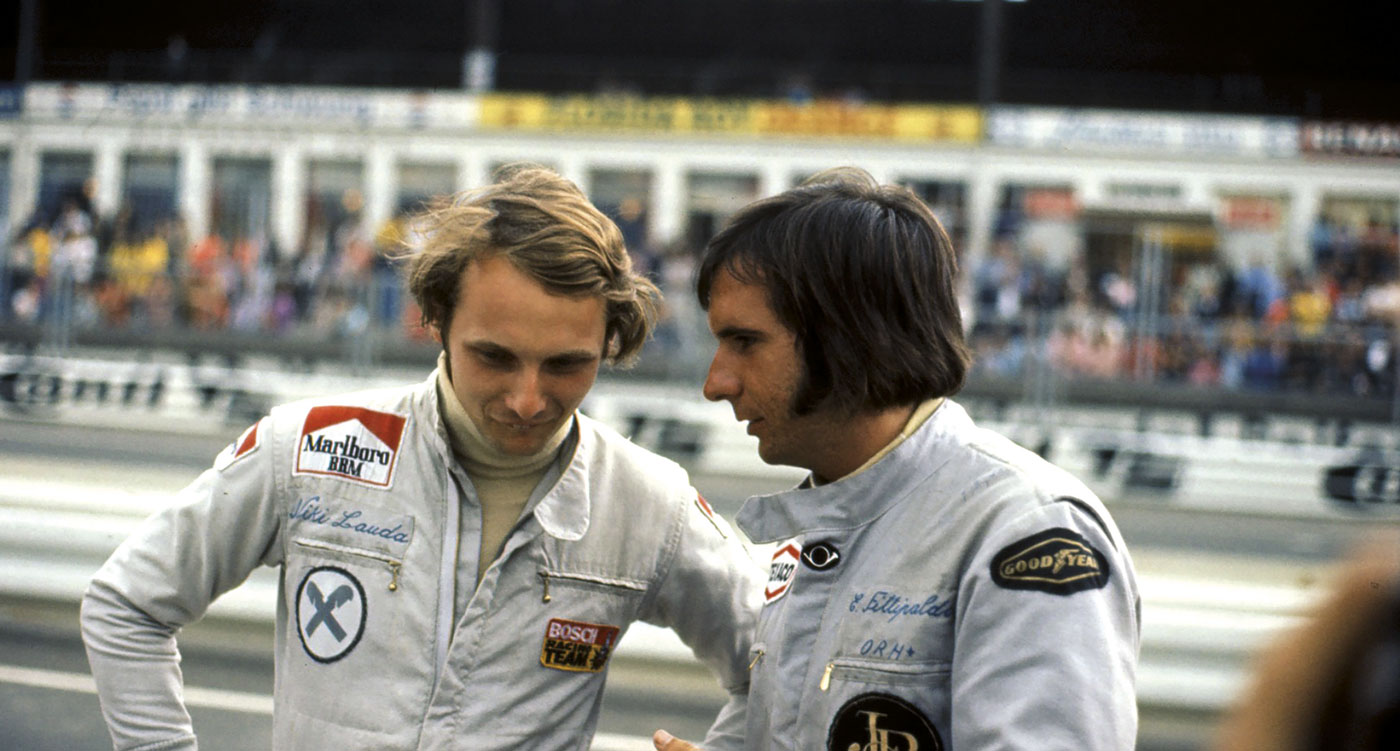 Emerson Fittipaldi und Niki Lauda