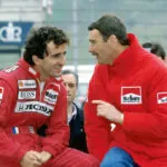 curbs-klassischer-motorsport-magazin-nigel-mansell-Hockenheim-1990-mit-Ehefrau-Rosanne,-Nigel-litt--Prost-0,6-Sekunden-schneller-und-Ausfall-mit-defektem-Unterboden